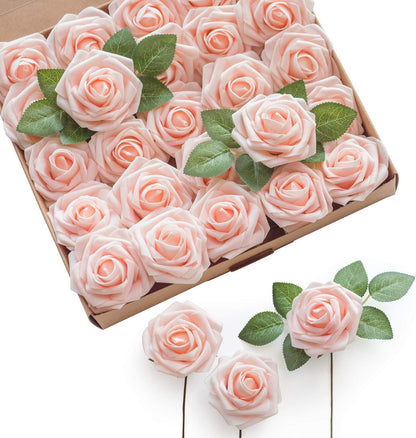 Artificial Flowers Walnut Brown Roses Decor w/Stems - Colors A