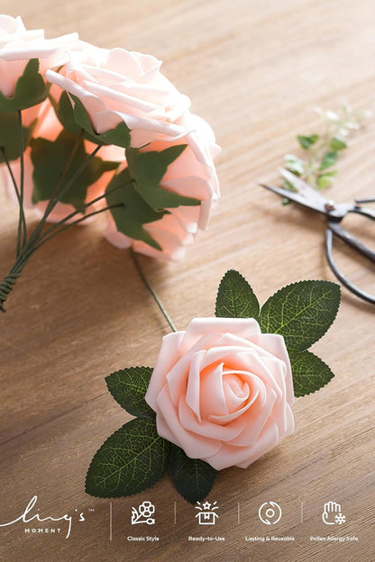 Artificial Flowers Walnut Brown Roses Decor w/Stems - Colors A