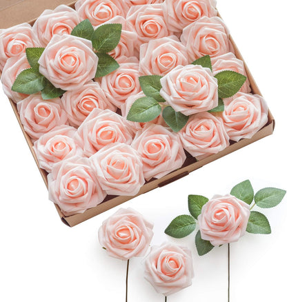 Artificial Flowers Walnut Brown Roses Decor w/Stems - Colors A