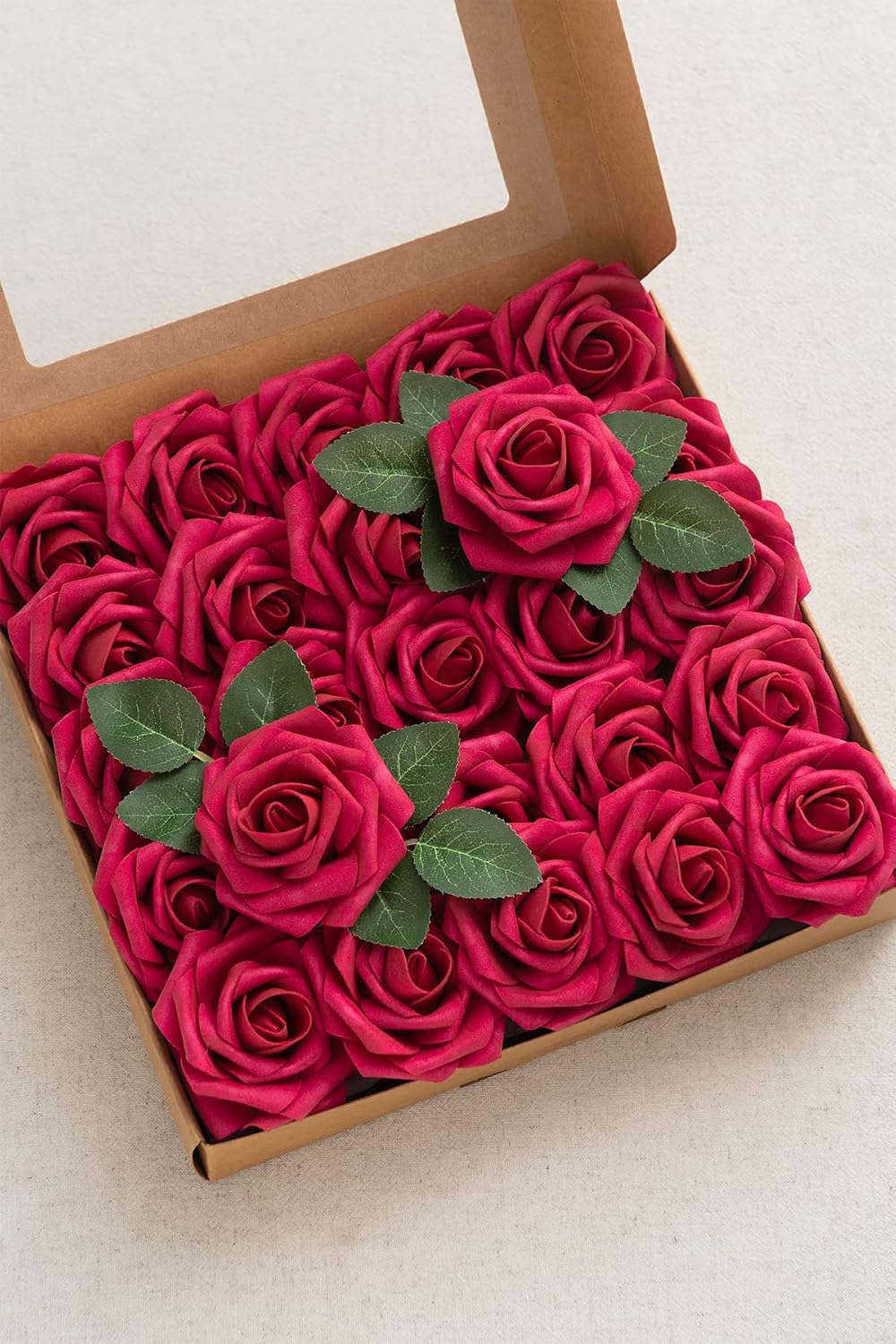 Artificial Flowers Walnut Brown Roses Decor w/Stems - Colors A