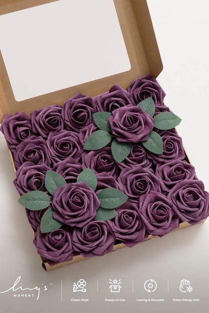 Artificial Flowers Walnut Brown Roses Decor w/Stems - Colors A