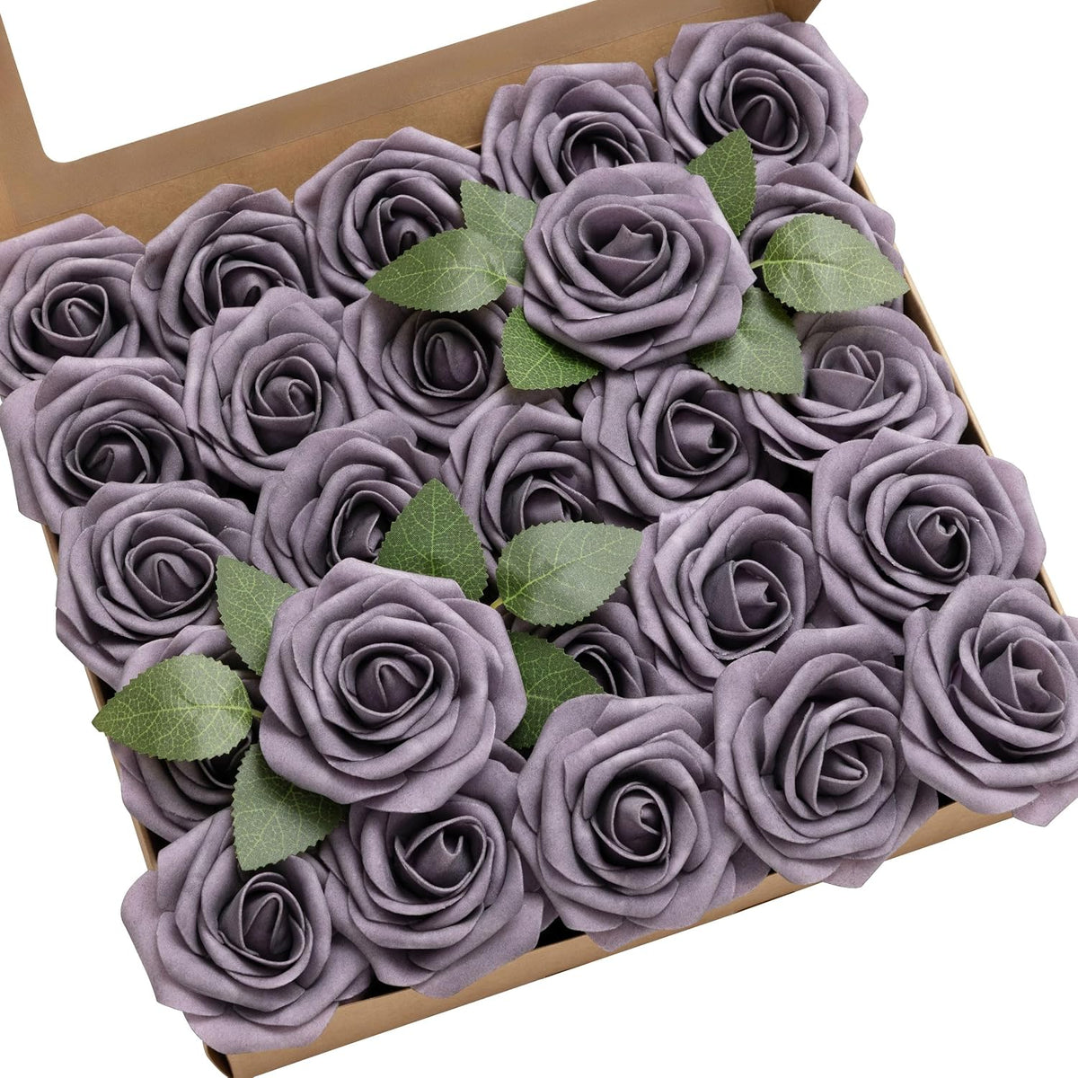 Artificial Flowers Walnut Brown Roses Decor w/Stems - Colors A