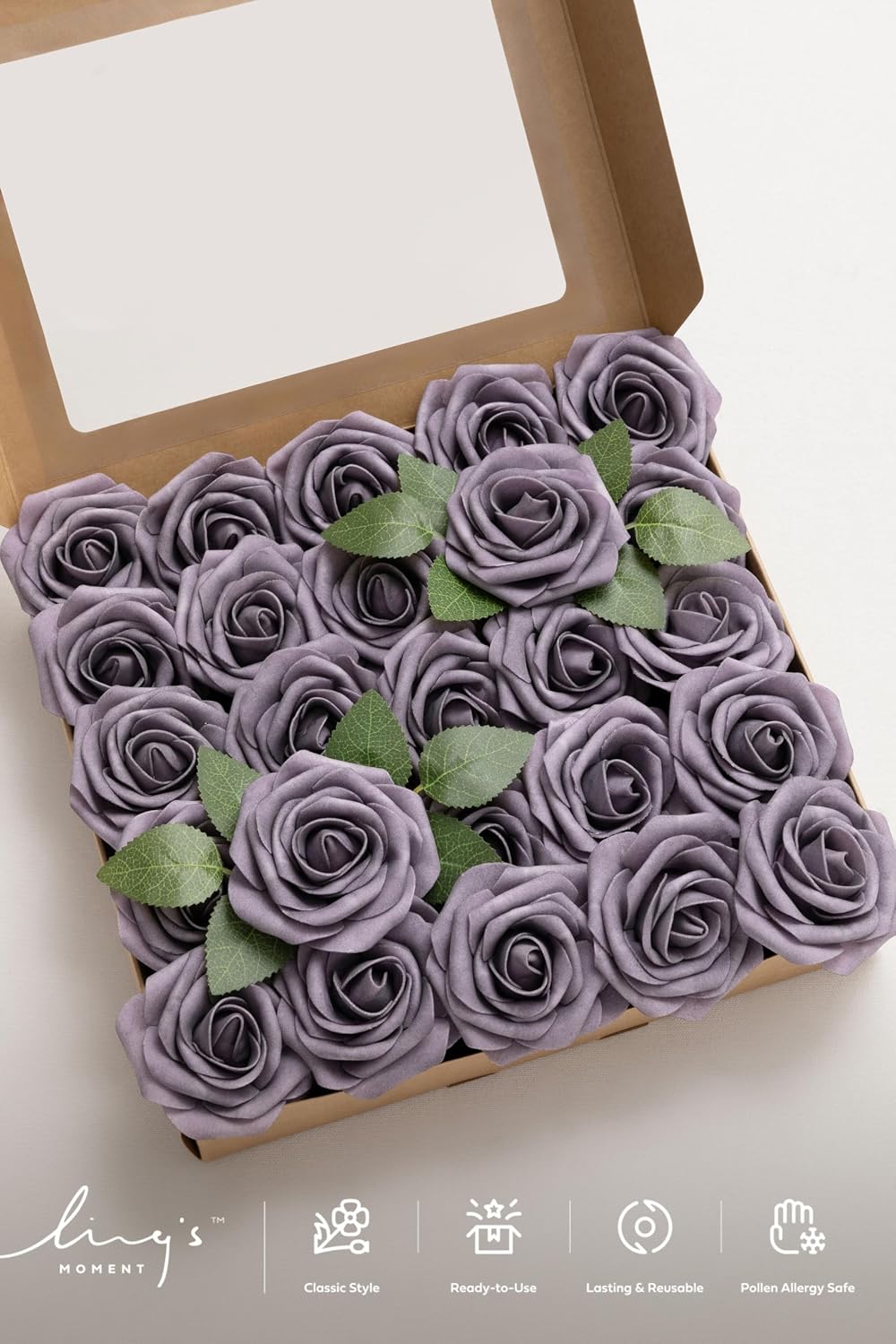 Artificial Flowers Walnut Brown Roses Decor w/Stems - Colors A