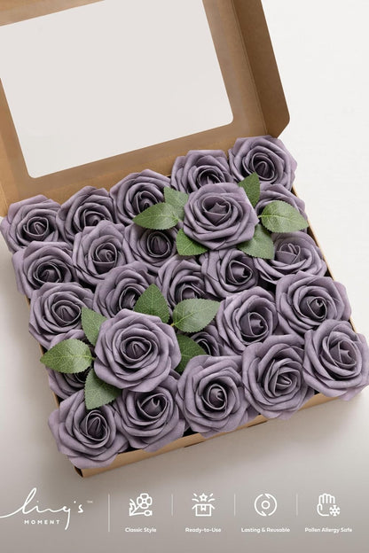 Artificial Flowers Walnut Brown Roses Decor w/Stems - Colors A