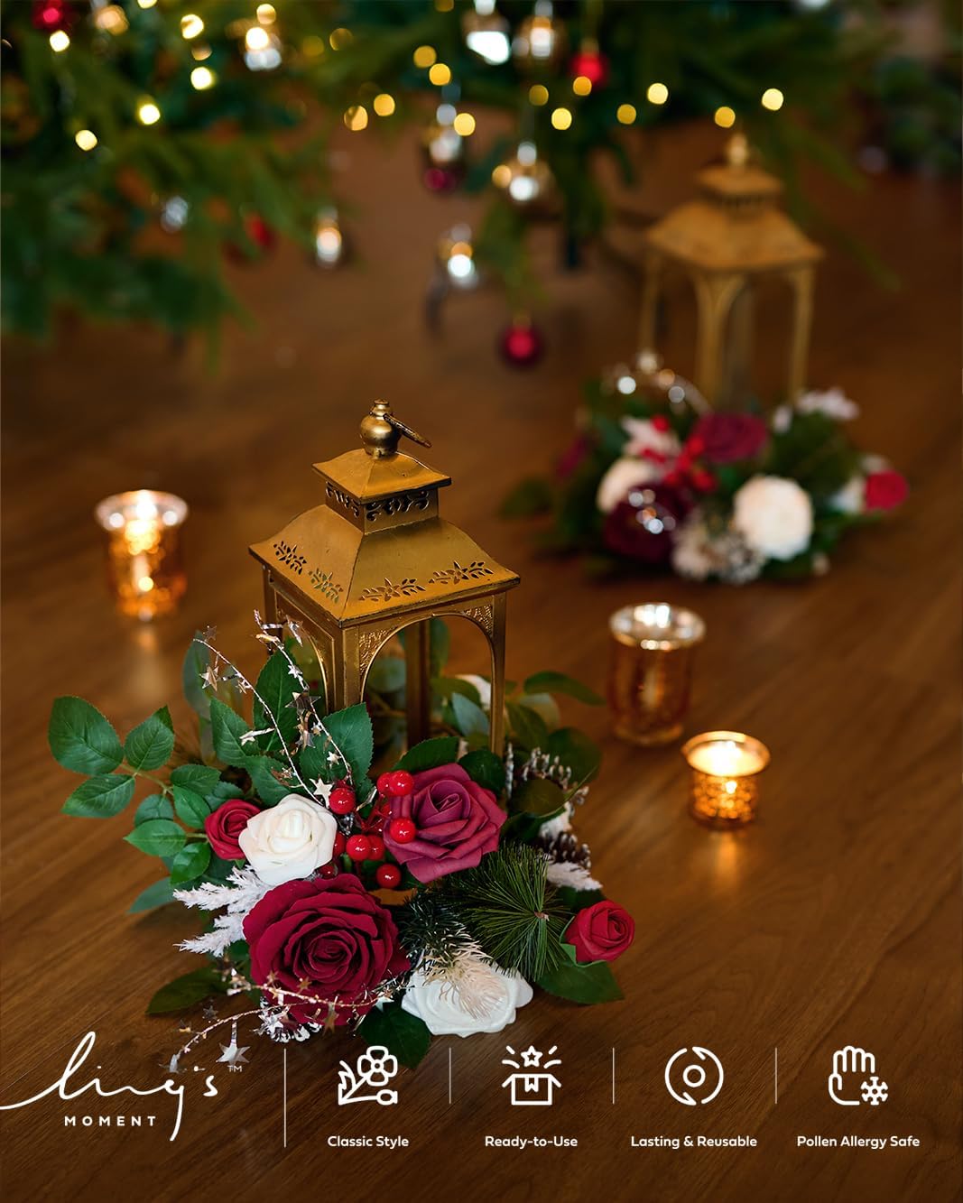 Artificial Flowers Walnut Brown Roses Decor w/Stems - Colors A