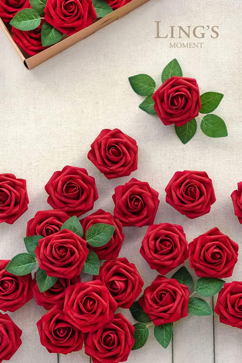 Artificial Flowers Walnut Brown Roses Decor w/Stems - Colors A