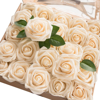 Artificial Flowers Walnut Brown Roses Decor w/Stems - Colors A