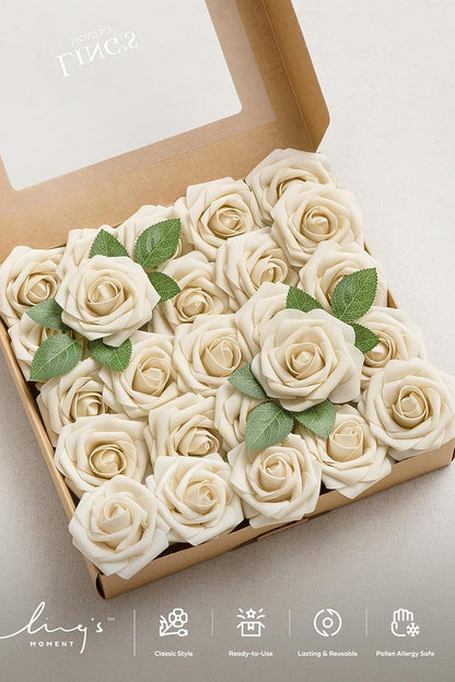 Artificial Flowers Walnut Brown Roses Decor w/Stems - Colors A