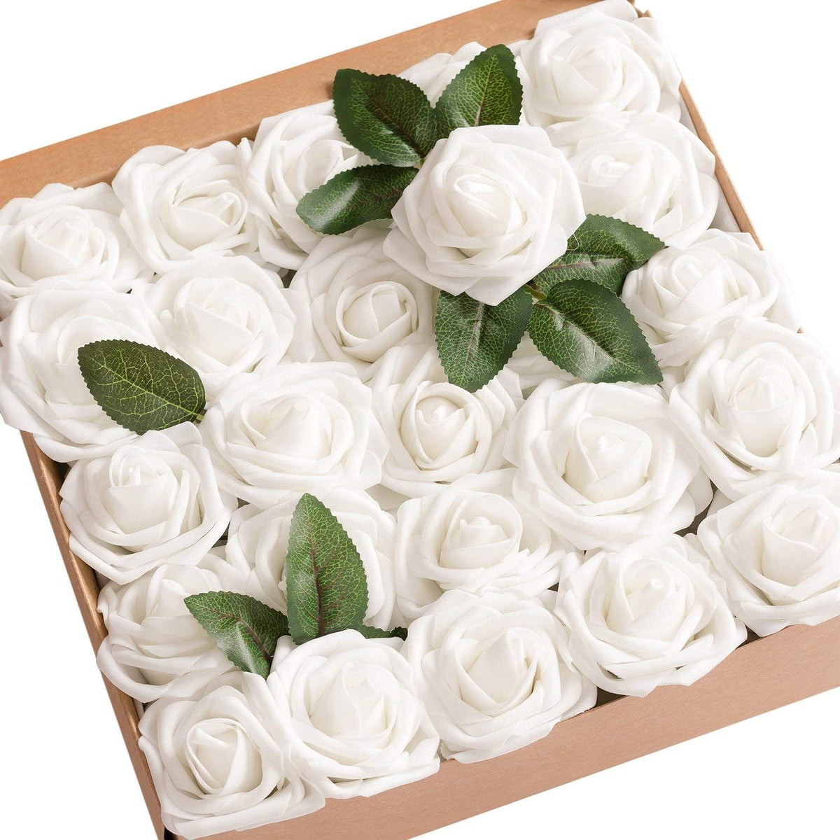 Artificial Flowers Walnut Brown Roses Decor w/Stems - Colors A