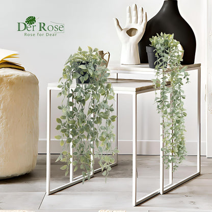 1Pcs Fake Plants Hanging Artificial Potted Faux Eucalyptus Plants for Modern Boho Farmhouse Bathroom Office Desk Wall Art Shelf Living Room Aesthetic Decor Indoor