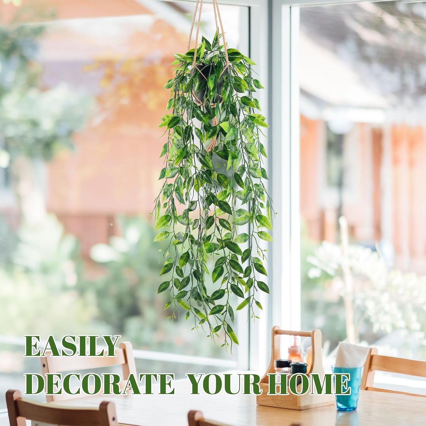 1Pcs Fake Plants Hanging Artificial Potted Faux Eucalyptus Plants for Modern Boho Farmhouse Bathroom Office Desk Wall Art Shelf Living Room Aesthetic Decor Indoor
