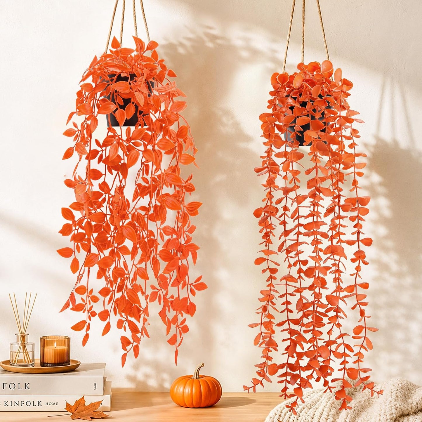 1Pcs Fake Plants Hanging Artificial Potted Faux Eucalyptus Plants for Modern Boho Farmhouse Bathroom Office Desk Wall Art Shelf Living Room Aesthetic Decor Indoor