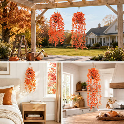 1Pcs Fake Plants Hanging Artificial Potted Faux Eucalyptus Plants for Modern Boho Farmhouse Bathroom Office Desk Wall Art Shelf Living Room Aesthetic Decor Indoor