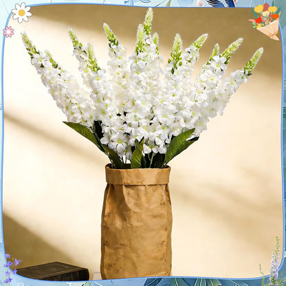 15 Pcs Delphinium Artificial Flowers for Decoration, 27.5 Inch Long Stem Larkspur Fake Flowers Light Blue Faux Silk Bouquets for Tall Vase Wedding Home Decor Floral Arrangements(Light Blue)