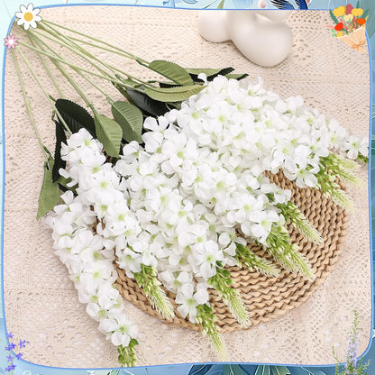 15 Pcs Delphinium Artificial Flowers for Decoration, 27.5 Inch Long Stem Larkspur Fake Flowers Light Blue Faux Silk Bouquets for Tall Vase Wedding Home Decor Floral Arrangements(Light Blue)