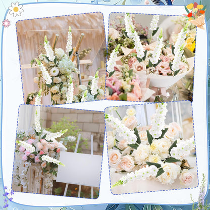 15 Pcs Delphinium Artificial Flowers for Decoration, 27.5 Inch Long Stem Larkspur Fake Flowers Light Blue Faux Silk Bouquets for Tall Vase Wedding Home Decor Floral Arrangements(Light Blue)