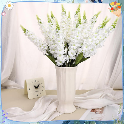 15 Pcs Delphinium Artificial Flowers for Decoration, 27.5 Inch Long Stem Larkspur Fake Flowers Light Blue Faux Silk Bouquets for Tall Vase Wedding Home Decor Floral Arrangements(Light Blue)