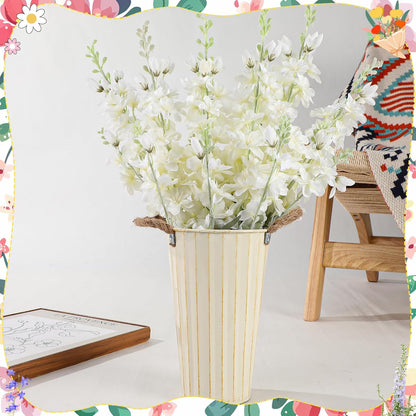 15 Pcs Delphinium Artificial Flowers for Decoration, 27.5 Inch Long Stem Larkspur Fake Flowers Light Blue Faux Silk Bouquets for Tall Vase Wedding Home Decor Floral Arrangements(Light Blue)