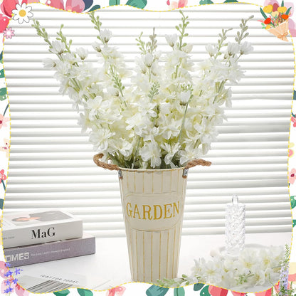 15 Pcs Delphinium Artificial Flowers for Decoration, 27.5 Inch Long Stem Larkspur Fake Flowers Light Blue Faux Silk Bouquets for Tall Vase Wedding Home Decor Floral Arrangements(Light Blue)