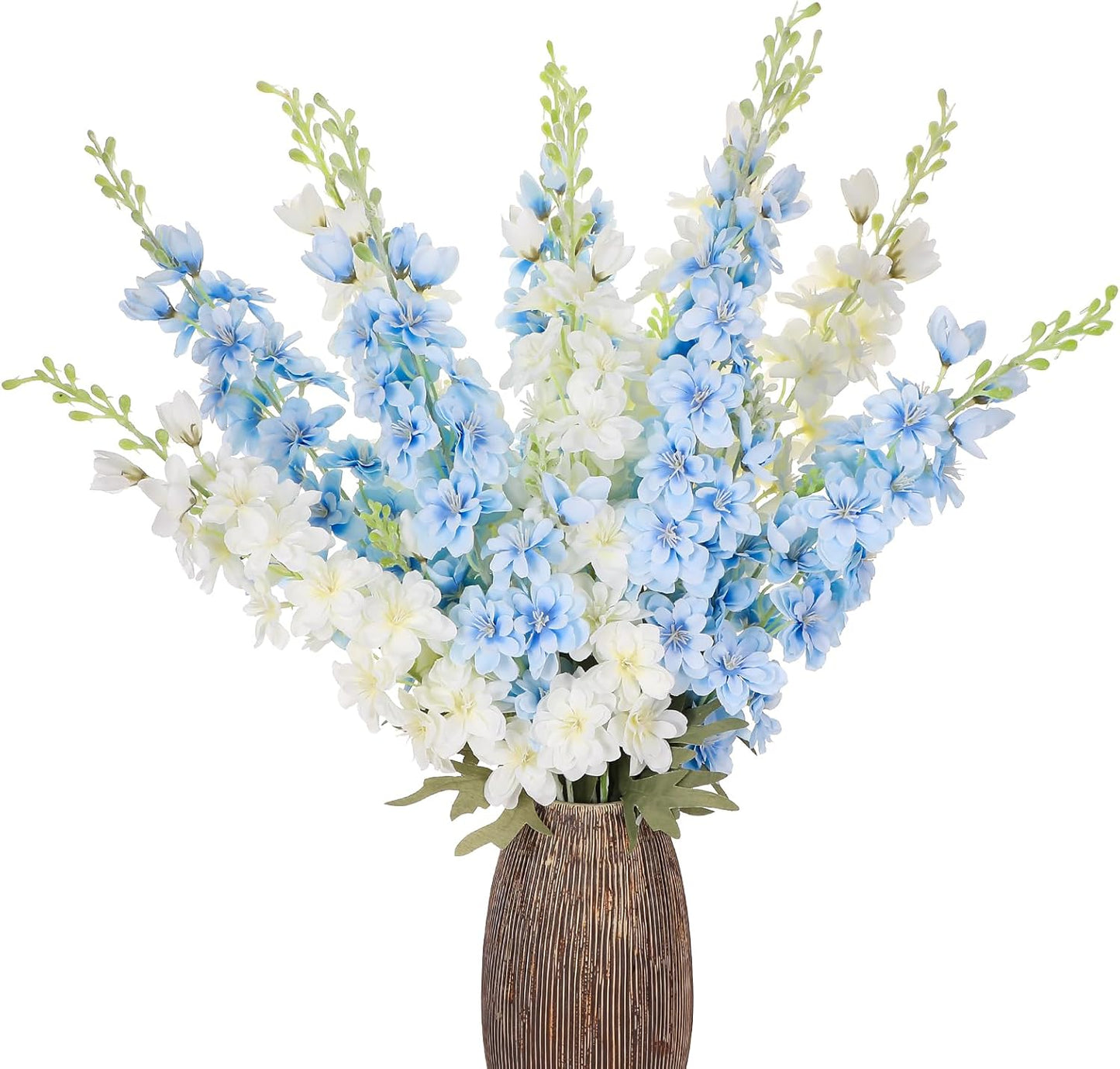 15 Pcs Delphinium Artificial Flowers for Decoration, 27.5 Inch Long Stem Larkspur Fake Flowers Light Blue Faux Silk Bouquets for Tall Vase Wedding Home Decor Floral Arrangements(Light Blue)