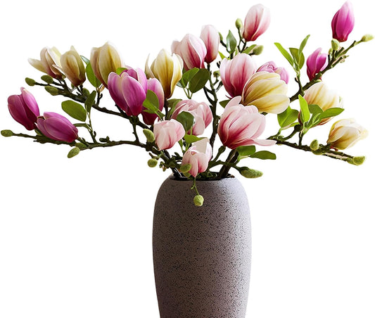 Magnolia Flowers Artificial Branches with Realistic Buds & Leaves