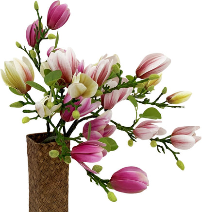 Magnolia Flowers Artificial Branches with Realistic Buds & Leaves