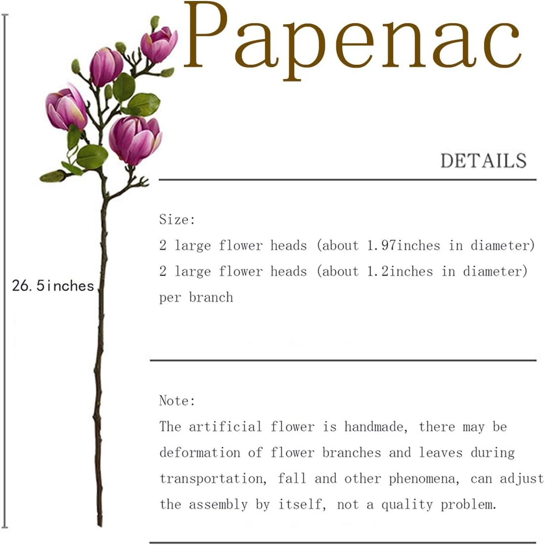 Magnolia Flowers Artificial Branches with Realistic Buds & Leaves