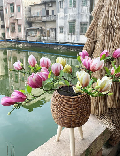 Magnolia Flowers Artificial Branches with Realistic Buds & Leaves