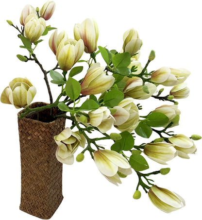 Magnolia Flowers Artificial Branches with Realistic Buds & Leaves