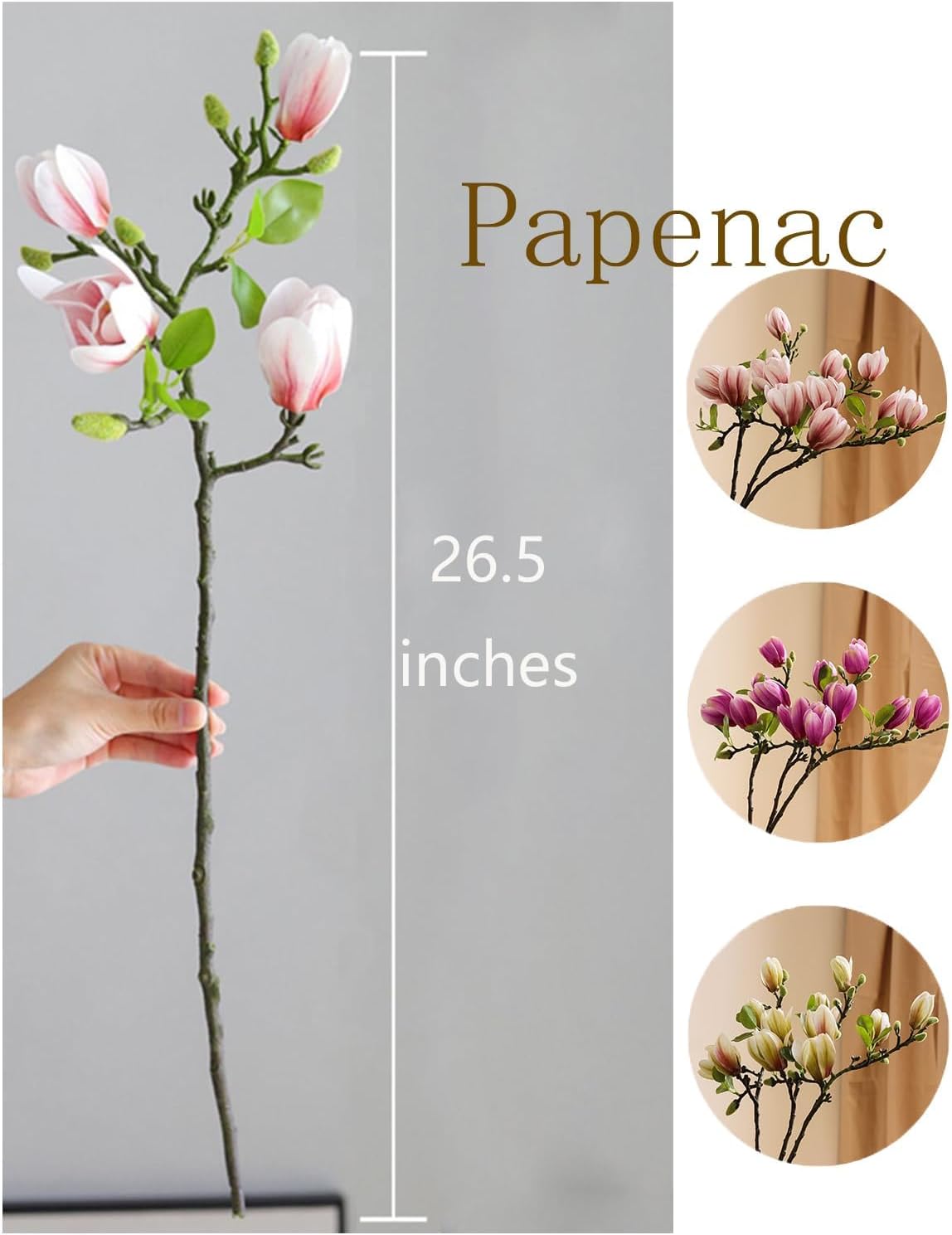 Magnolia Flowers Artificial Branches with Realistic Buds & Leaves