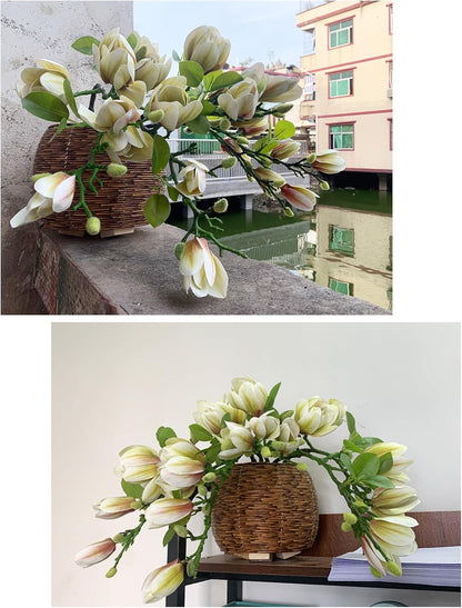 Magnolia Flowers Artificial Branches with Realistic Buds & Leaves