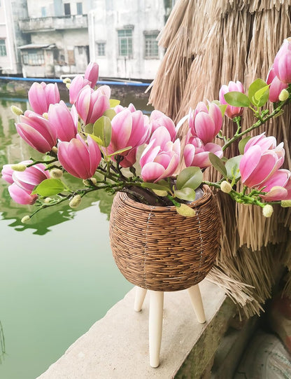 Magnolia Flowers Artificial Branches with Realistic Buds & Leaves