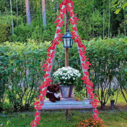 2 Pcs Artificial Bougainvillea Flowers Garland Fake Silk Bougainvilleas Vines Trailing Fuchsia Faux Hanging Flowers Plants Bougainvillea Artificial for Porch Wedding Arch Spring Summer Decor