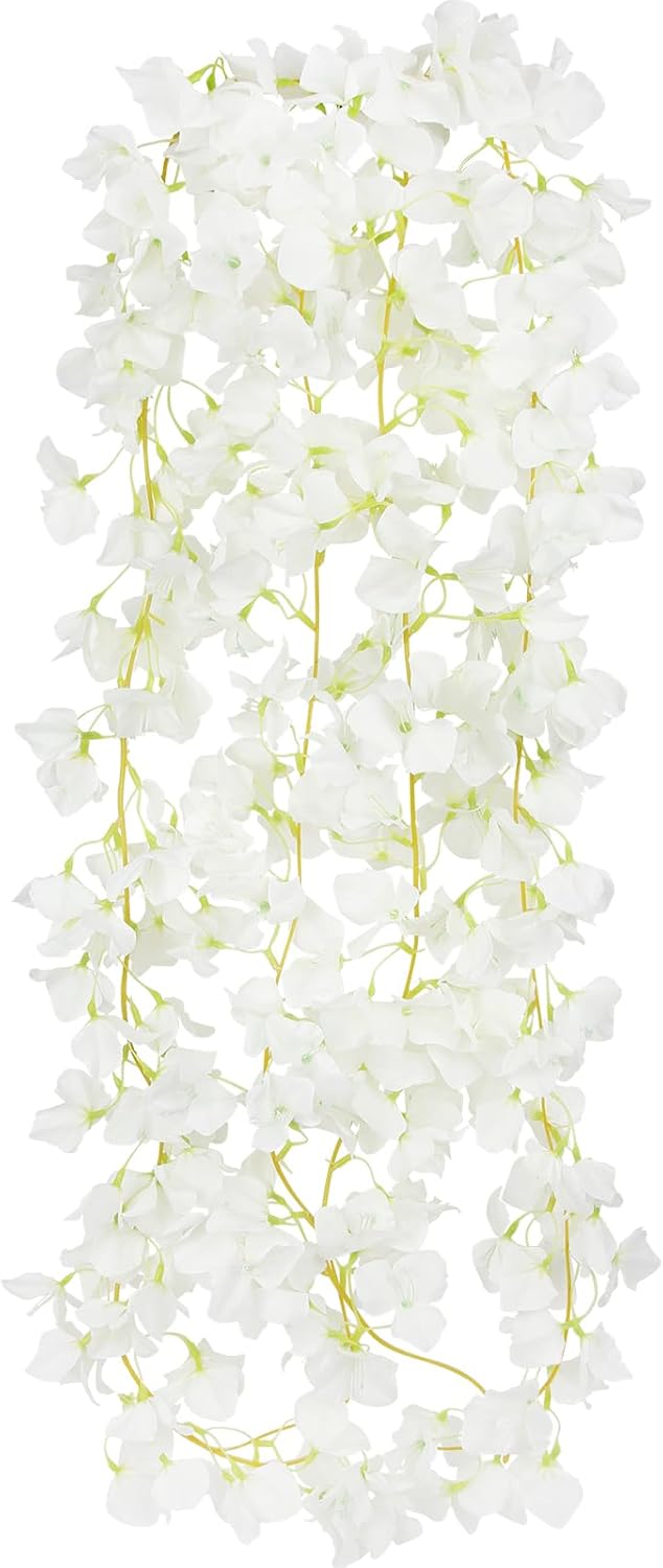 2 Pcs Artificial Bougainvillea Flowers Garland Fake Silk Bougainvilleas Vines Trailing Fuchsia Faux Hanging Flowers Plants Bougainvillea Artificial for Porch Wedding Arch Spring Summer Decor