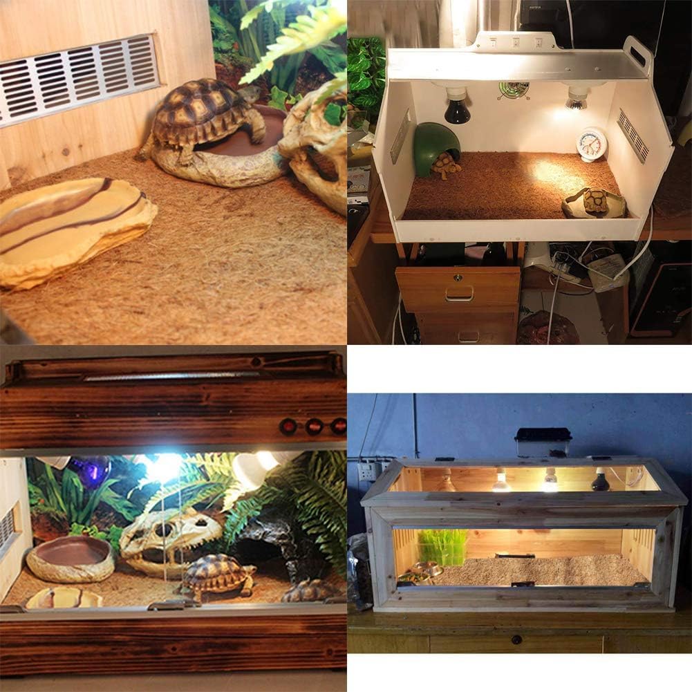 PIVBY 2 PCS Reptile Carpet, Natural Coco Coir Mat (19.6" x 11.7"), Coconut Fiber Substrate Pet Terrarium Liner for Bearded Dragon Tortoise Habitat Lizards Turtles Snakes Iguana Hermit Crab