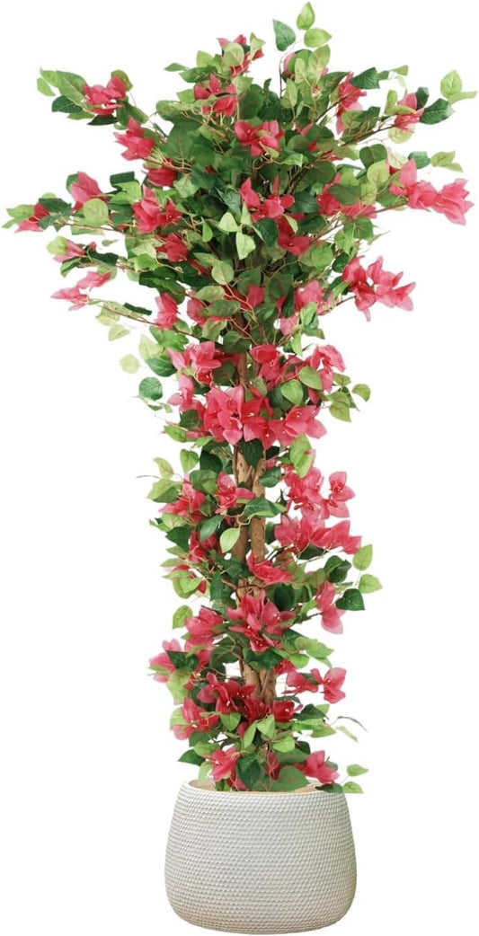 5.6ft Artificial Bougainvillea Tree with Vibrant Flowers in Pot – Lifelike Faux Blooming Plant for Indoor or Outdoor Home, Balcony, Porch & Office Décor,1 Pack