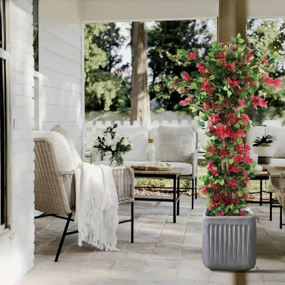 5.6ft Artificial Bougainvillea Tree with Vibrant Flowers in Pot – Lifelike Faux Blooming Plant for Indoor or Outdoor Home, Balcony, Porch & Office Décor,1 Pack