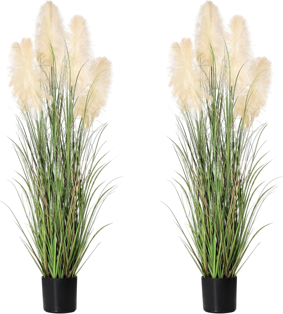 3ft Artificial Pampas Cattail Reed Grass Potted,35in Boho Fake Onion Grass Plant Indoor Outdoor,Home Garden Office Wedding Decor, Faux Greenery Housewarming Gift