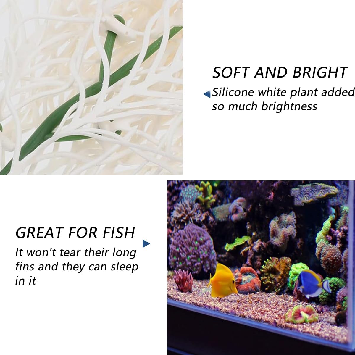 Aquarium Plants Silicone White Fish Tank Decorations Plastic Plants Betta Fish Tank Accessories Aquarium Decor