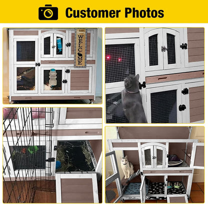Pet Playpen Guinea Pig Cage Small Animal Rabbit Exercise Pen with Waterproof Floor Liner - Extension Playpen ONLY