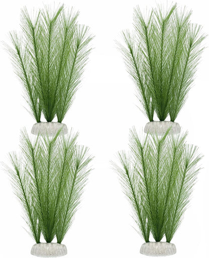 Plastic Fish Tank Plants Soft Silk Water Grass for Terrarium Simulate Plants and Aquarium Landscape(4pcs,12")