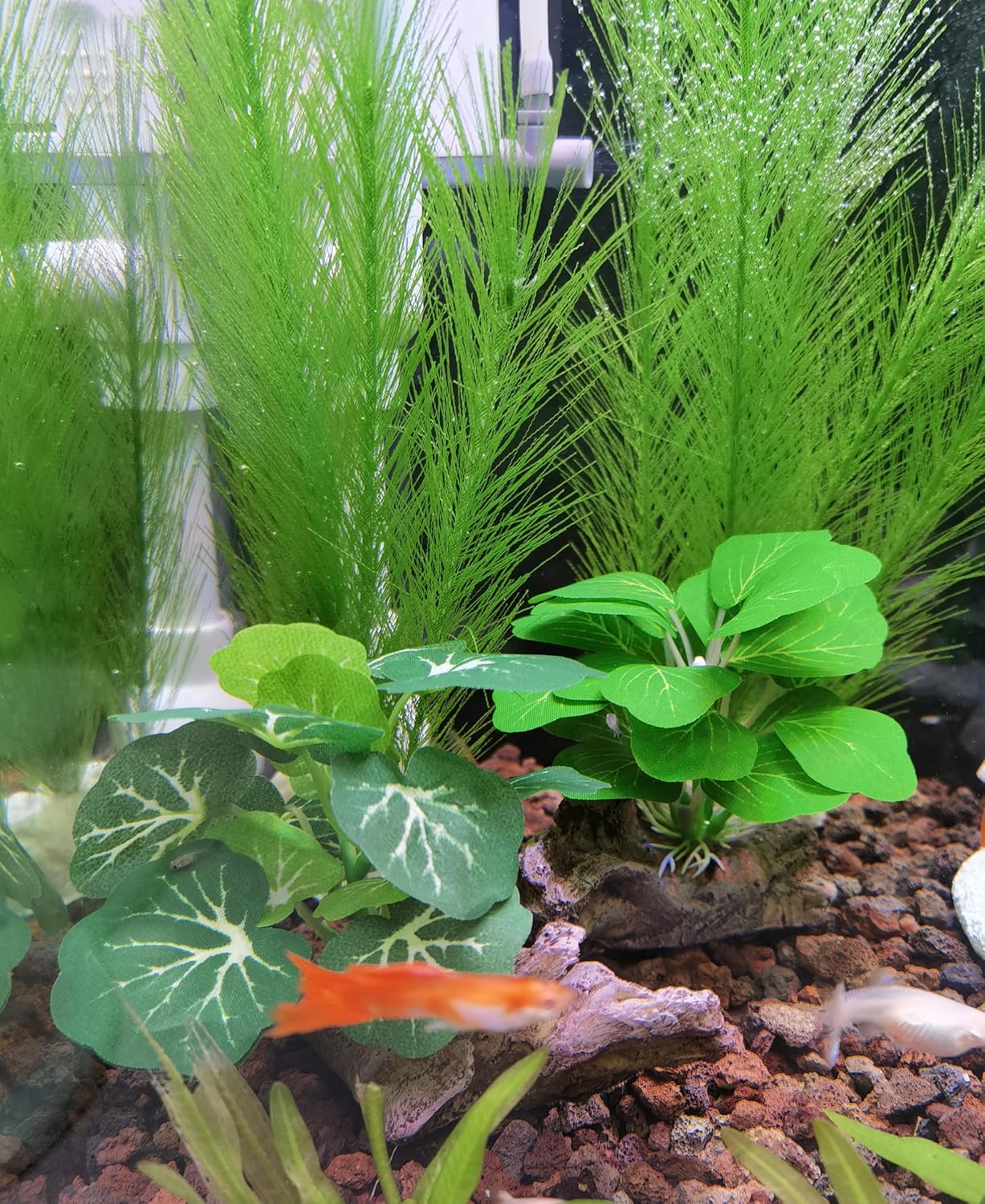 Plastic Fish Tank Plants Soft Silk Water Grass for Terrarium Simulate Plants and Aquarium Landscape(4pcs,12")