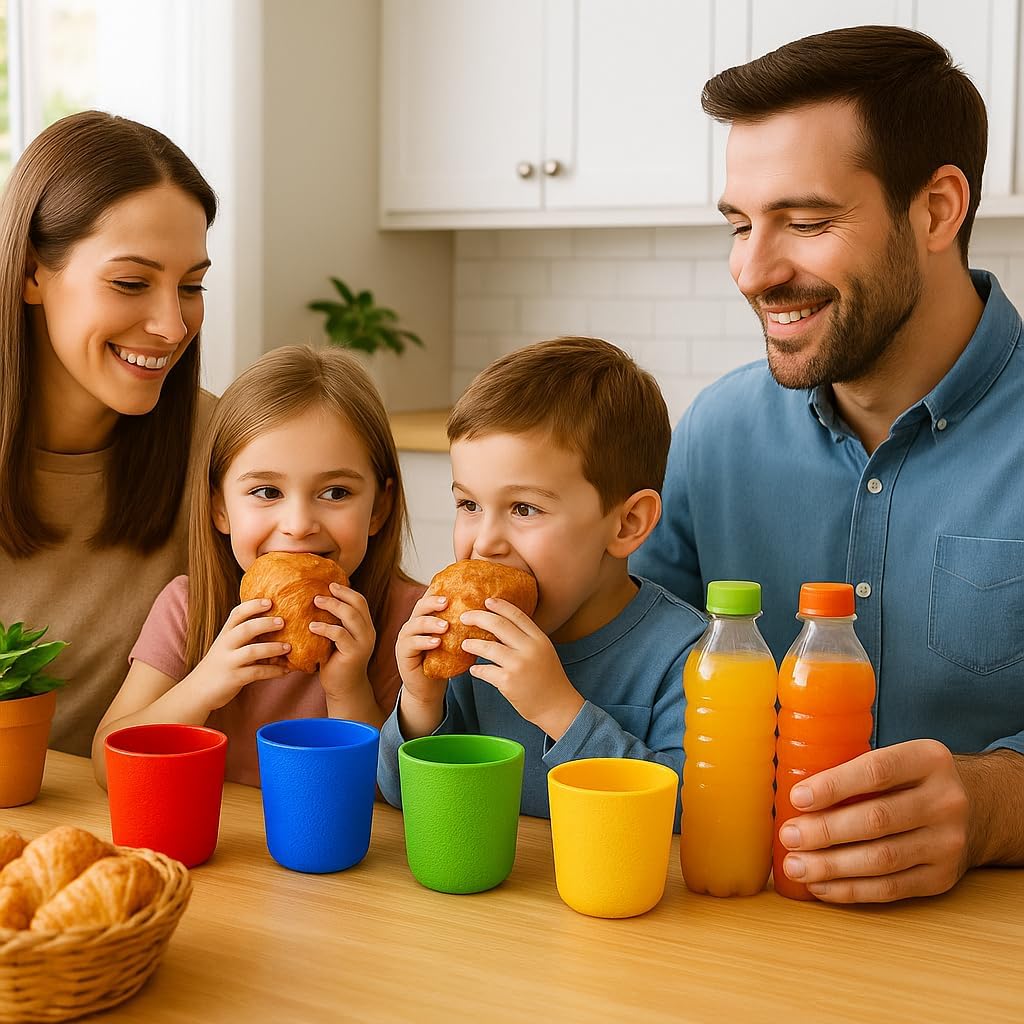 BiceColor Drinking Cups, Dishwasher Safe, Unbreakable, Environment-Friendly | 100% Recyclable Tumbler reduces ecological footprint | Made in Italy, 20cl, Yellow (Pack of 3)
