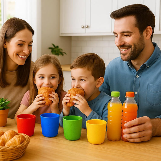 BiceColor Drinking Cups, Dishwasher Safe, Unbreakable, Environment-Friendly | 100% Recyclable Tumbler reduces ecological footprint | Made in Italy, 20cl, Yellow (Pack of 3)