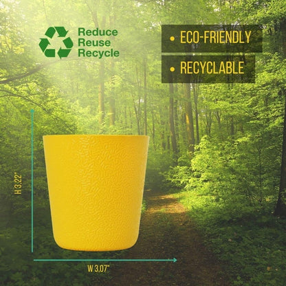 BiceColor Drinking Cups, Dishwasher Safe, Unbreakable, Environment-Friendly | 100% Recyclable Tumbler reduces ecological footprint | Made in Italy, 20cl, Yellow (Pack of 3)