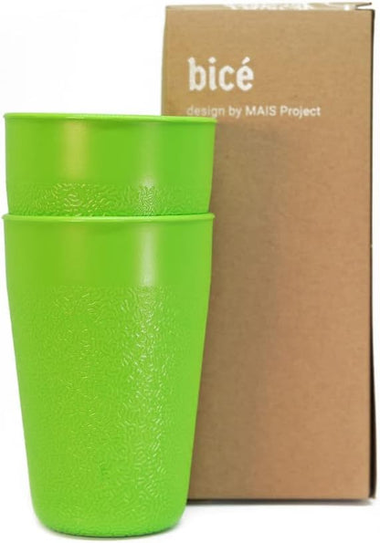 BiceColor Drinking Cups, Dishwasher Safe, Unbreakable, Environment-Friendly | 100% Recyclable Tumbler reduces ecological footprint | Made in Italy, 20cl, Yellow (Pack of 3)