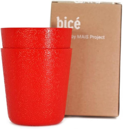 BiceColor Drinking Cups, Dishwasher Safe, Unbreakable, Environment-Friendly | 100% Recyclable Tumbler reduces ecological footprint | Made in Italy, 20cl, Yellow (Pack of 3)