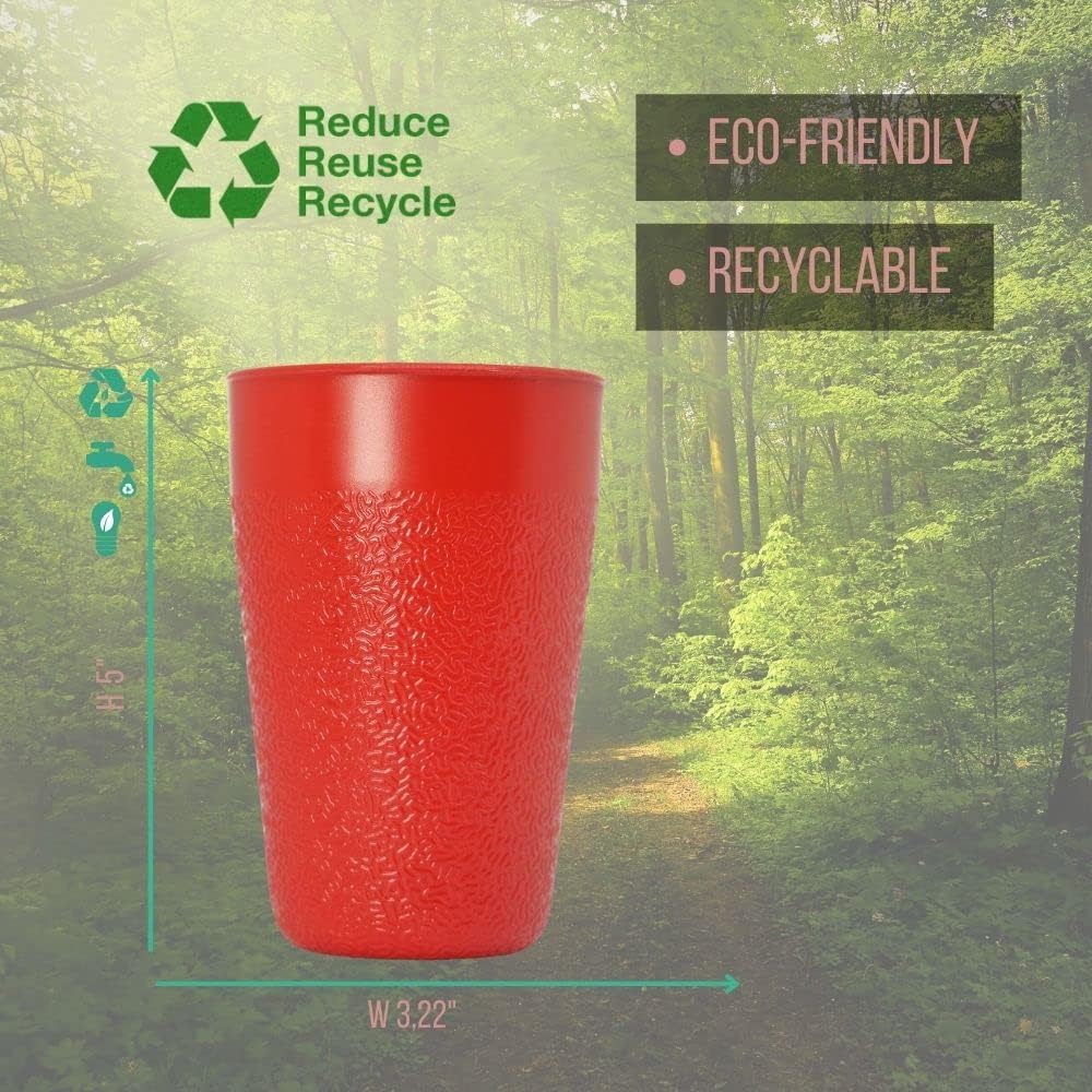 BiceColor Drinking Cups, Dishwasher Safe, Unbreakable, Environment-Friendly | 100% Recyclable Tumbler reduces ecological footprint | Made in Italy, 20cl, Yellow (Pack of 3)