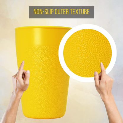 BiceColor Drinking Cups, Dishwasher Safe, Unbreakable, Environment-Friendly | 100% Recyclable Tumbler reduces ecological footprint | Made in Italy, 20cl, Yellow (Pack of 3)
