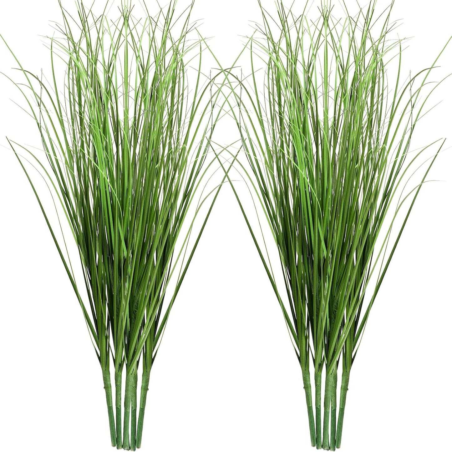 10 Pcs 17 Inch Tall Artificial Plants, Fake Wheat Grass Greenery Stems, Faux Shrubs Onion Grass, UV Resistant Plastic Tall Grasss for Vase Filler Bouquet Indoor Outdoor Home Decor (Green)